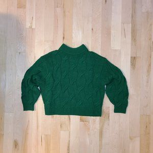 H&M chunky green cable knit sweater